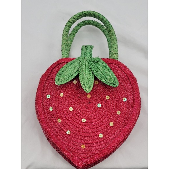 Die Spiegelburg Other - Childs Die Spiegelburg Red Strawberry Straw Purse Spring 11" x 7"